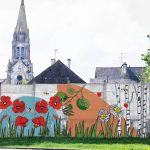 Fresque école botanique fleurs arbres