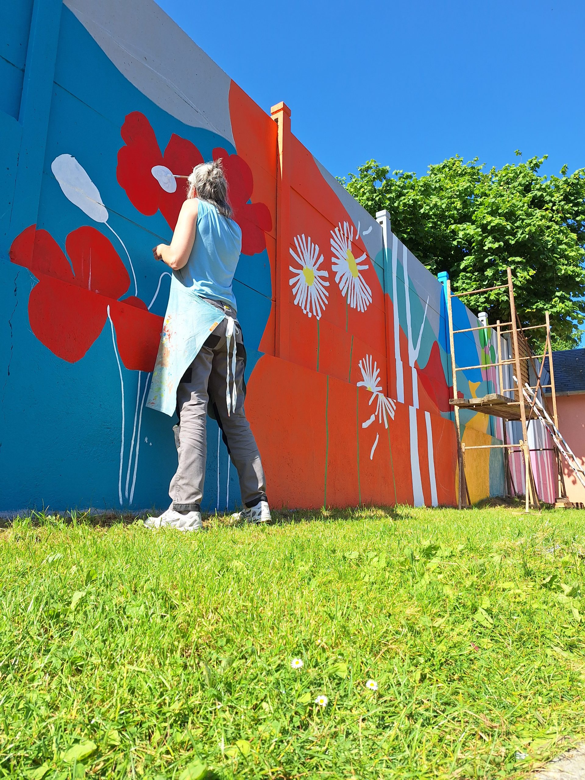 Fresque art mural école Theil de bretagne