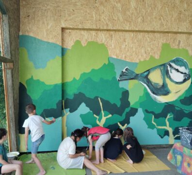 Fresque Ecole Sainte Catherine Tresboeuf Faire entrer la nature Nadine Herbelin LA PALISSADE